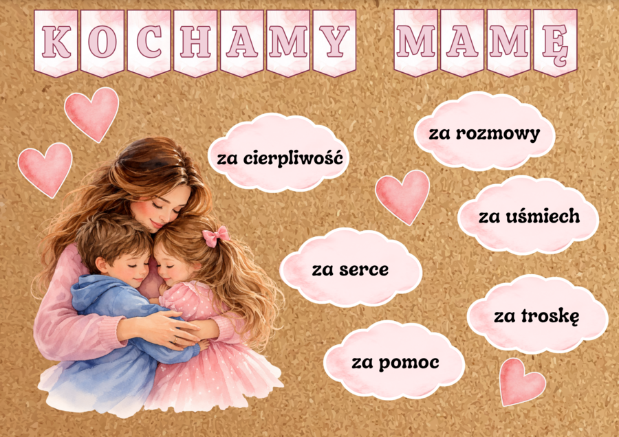 Dekoracja na gazetkę Dzień Mamy