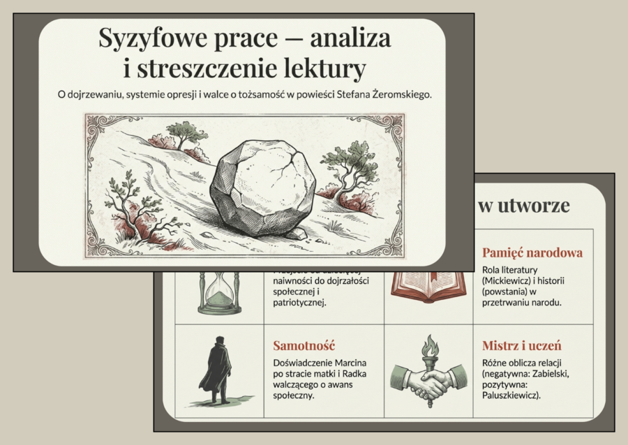 SYZYFOWE PRACE S. Żeromskiego – prezentacja multimedialna (16 slajdów)