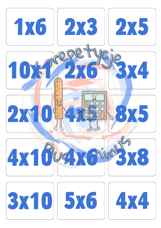 Gra Memory - tabliczka mnożenia