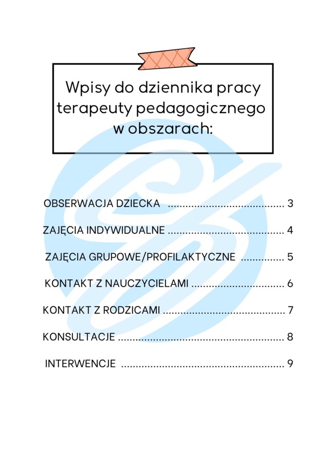 Terapeuta pedagogiczny w przedszkolu – przykładowe wpisy do dziennika