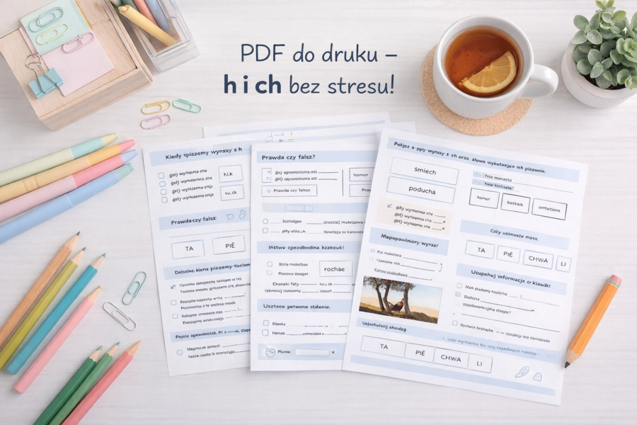 PISOWNIA WYRAZÓW Z H I CH [Karta pracy, sprawdzian]