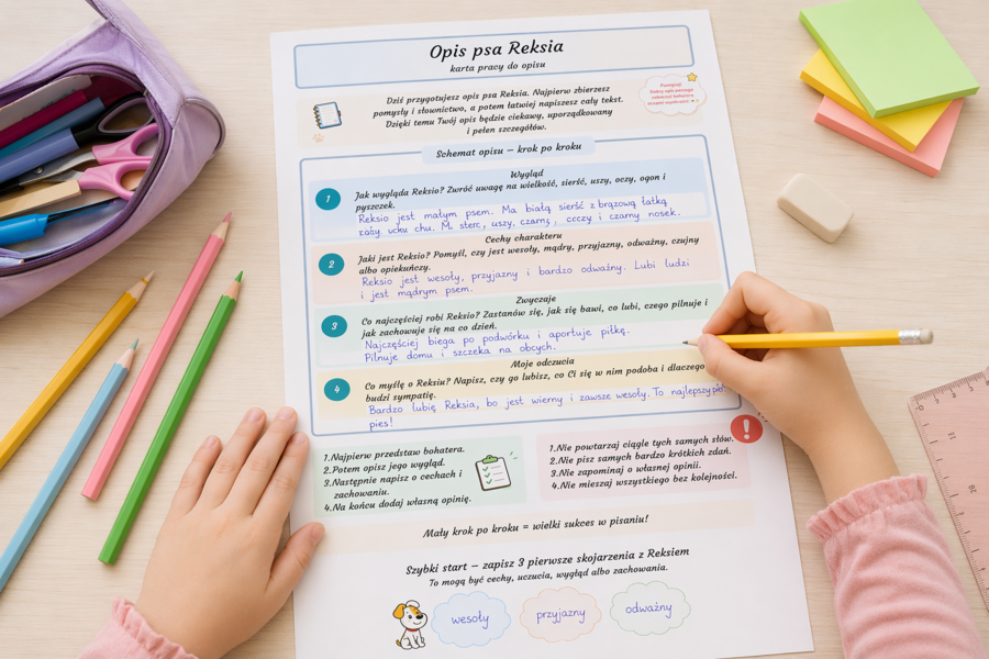 Opis psa Reksia – karta pracy do opisu
