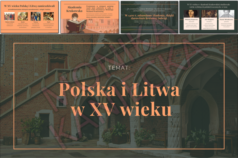 Polska i Litwa w XV wieku - prezentacja historia klasa 5