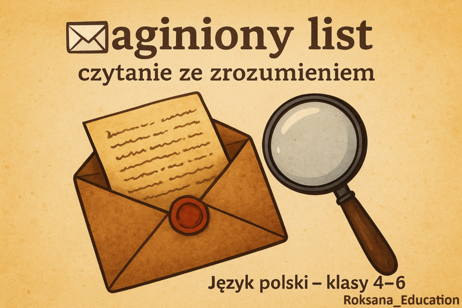 ✉️🔍 Zaginiony list – czytanie ze zrozumieniem ✨ Karta pracy z języka polskiego – klasy 4–6