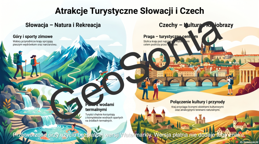 Atrakcje turystyczne Czech i Słowacji   geografia klasa 6 sketchnotka