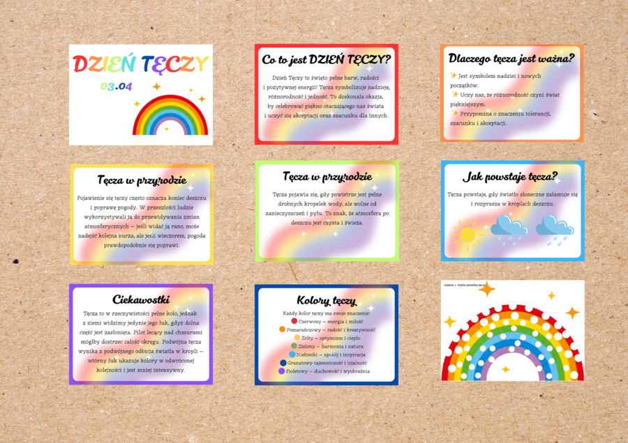 Dzień Tęczy - gazetka + zadanie