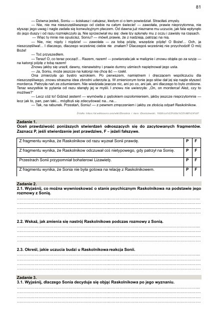 Karty pracy lektury licealne - krytyczne czytanie