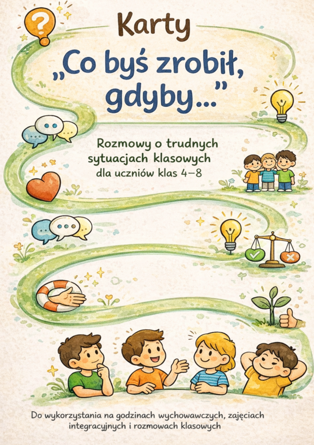 Karty sytuacyjne "Co byś zrobił, gdyby..." dla klas 4-8