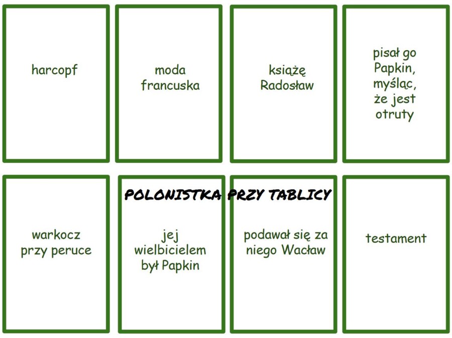 "Zemsta" karty typu memo, memory, pamięć