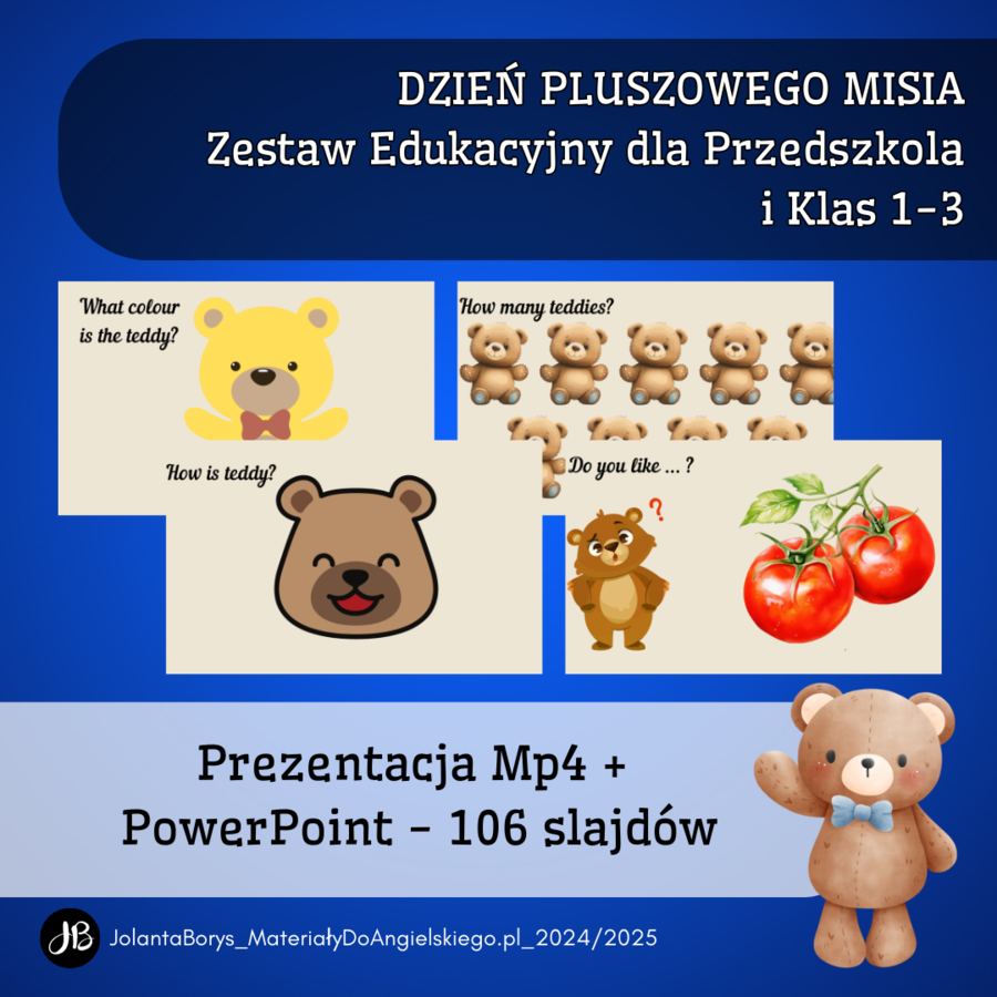 DZIEŃ PLUSZOWEGO MISIA Zestaw Edukacyjny dla Przedszkola i Klas 1-3 / TEDDY BEAR DAY