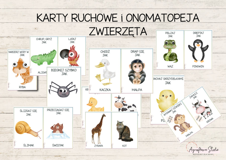 Karty ruchowe i onomatopeja ZWIERZĘTA