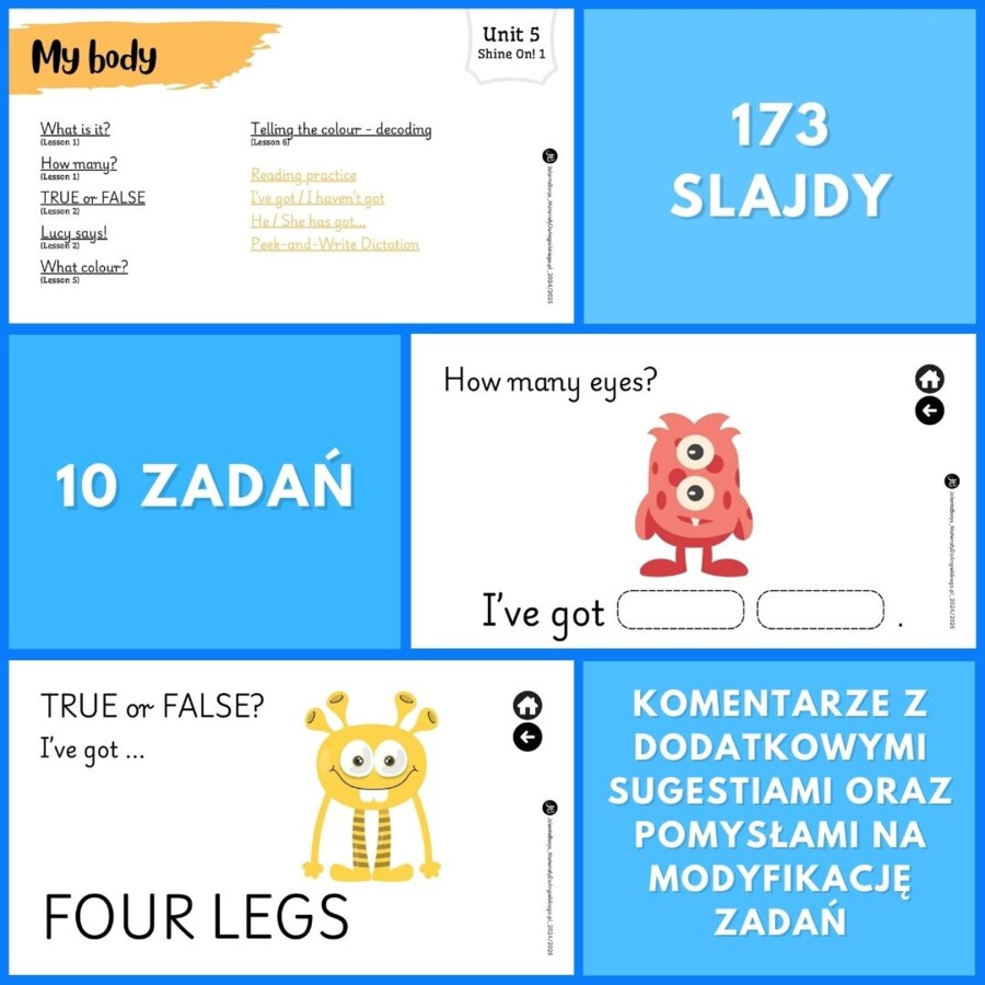 Prezentacja Shine On! 1 – Unit 5 My body