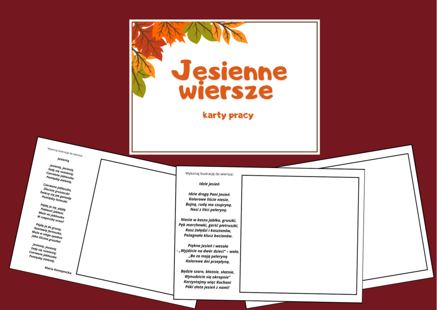 JESIEŃ W BIBLIOTECE - wiersze - karta pracy - biblioteka
