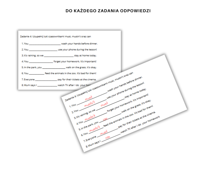 Gramatyka dla klasy 6: Present Continuous for Future Arrangements, czasowniki must, musn't oraz can't. Na podstawie English Class A2 Unit 7