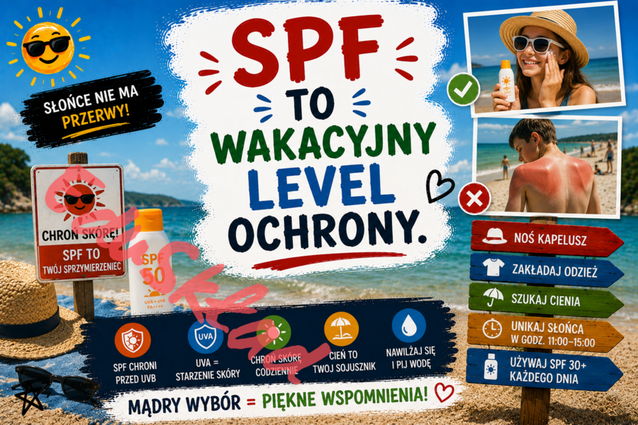 🌞 Bezpieczne Wakacje — nowoczesne plakaty edukacyjne na gazetkę szkolną 🌊🚴⛰️📱