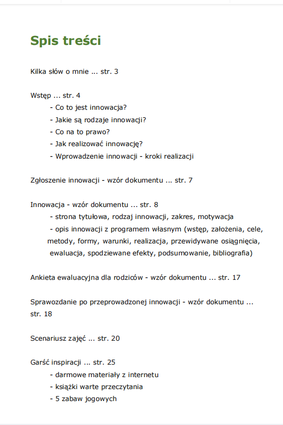 Innowacja pedagogiczna Joga w szkole