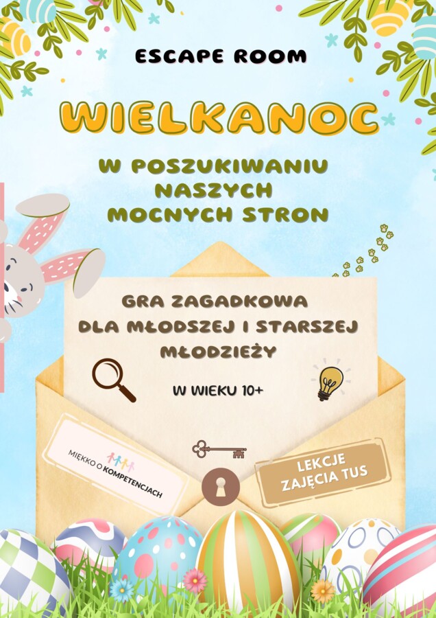 Escape room. Wielkanoc. W poszukiwaniu naszych mocnych stron. Gra zagadkowa dla młodzieży