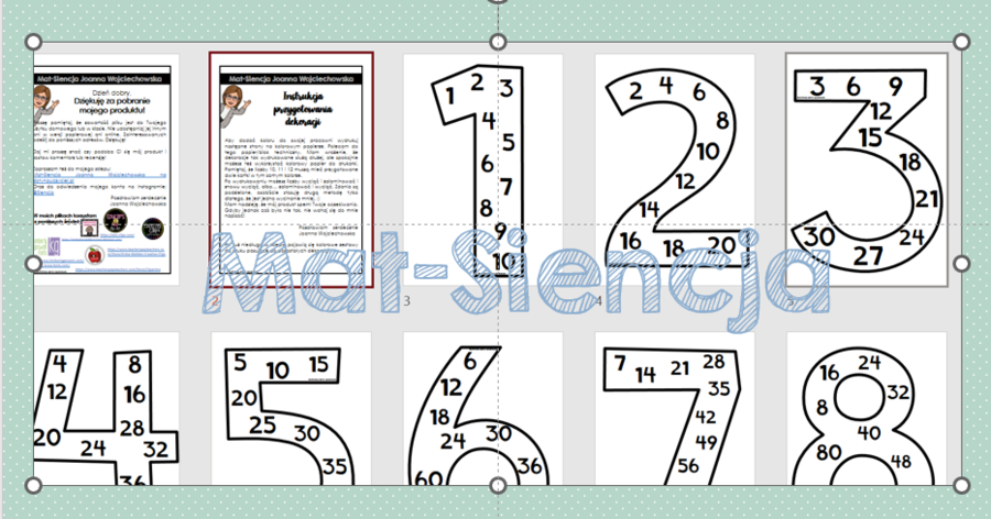 Wielokrotności od 1 do 12 - plakaty