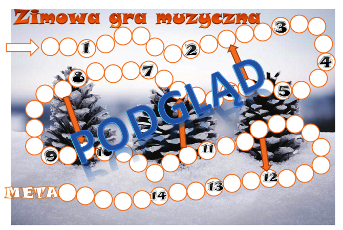Zimowa muzyczna gra planszowa dla klasy 4