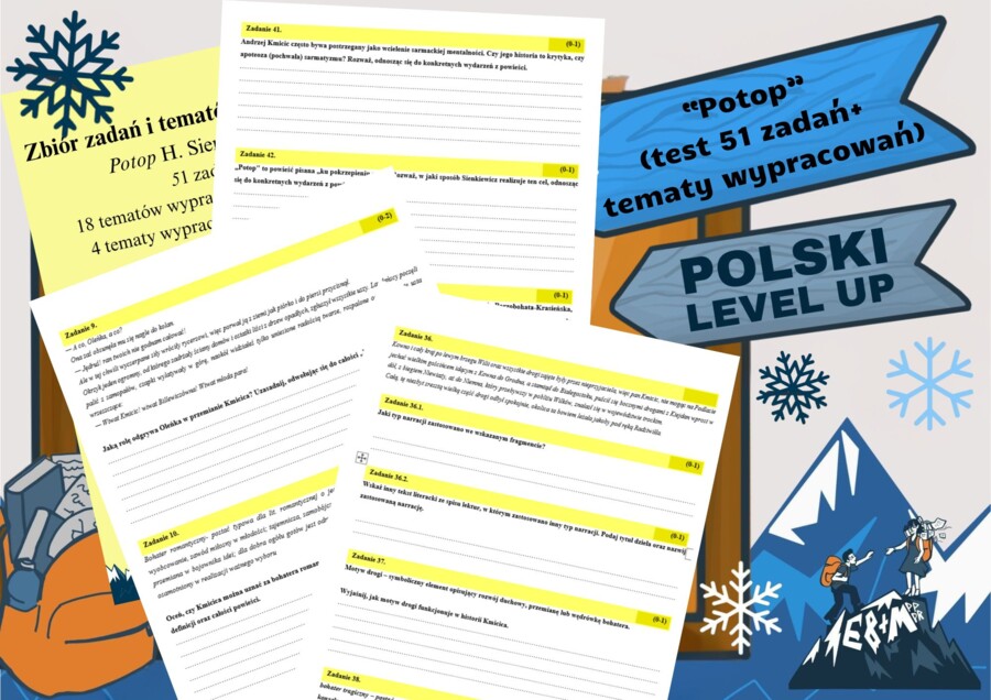 Test (51 zadań+tematy wypracowań P +R)_Potop_Polski Level Up