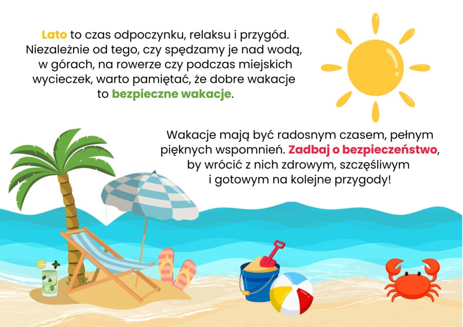 Zestaw materiałów edukacyjnych - BEZPIECZNE WAKACJE