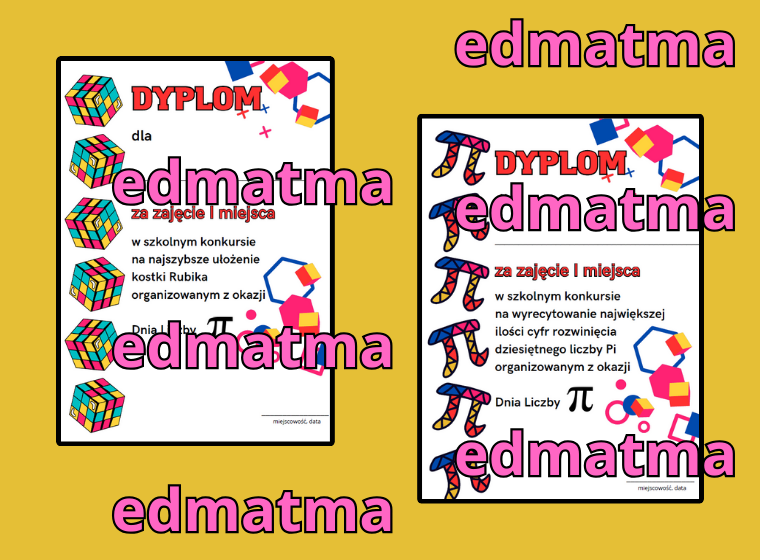 Dyplomy - zestaw z okazji Dnia Liczby Pi