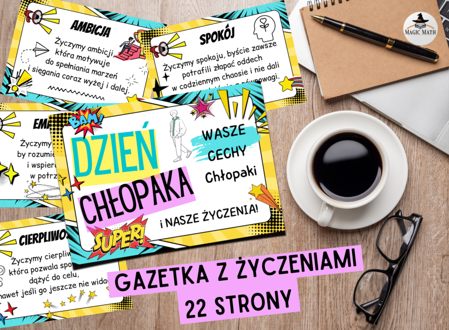 DZIEŃ CHŁOPAKA - gazetka z życzeniami, 22 strony