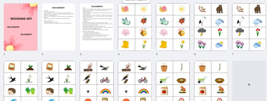 Wiosenne kalambury, memory