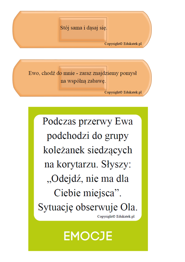 „Plasterki pomocy kontra hejt w klasie” – zabawa rozwijająca umiejętności społeczne