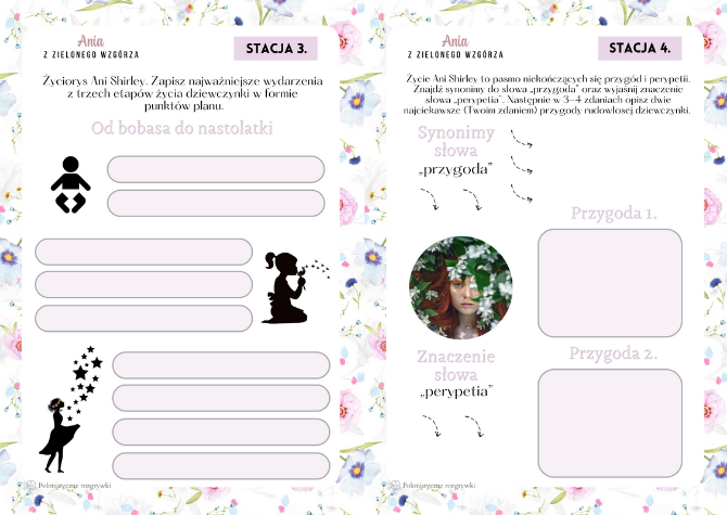 Ania z Zielonego Wzgórza. Stacje zadaniowe