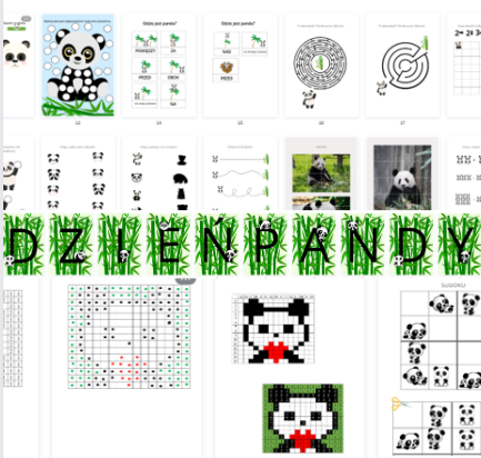 Dzień Pandy - 16 marca girlanda + zadania
