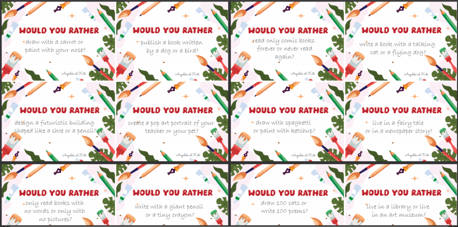 Art and literature (Sztuka i literatura) gra Would you rather /72 kart