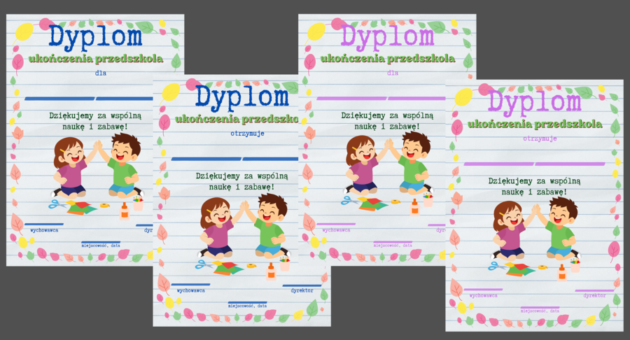 Dyplom ukończenia przedszkola