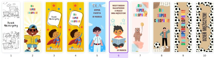 Dzień Mężczyzn - zakładki do książek