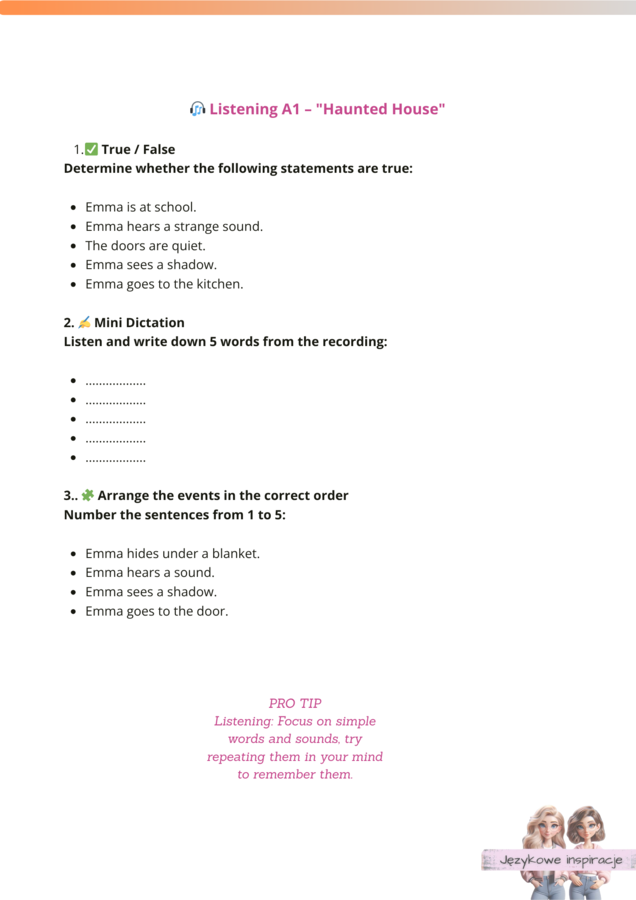 HALLOWEEN 👻🧟‍♀️ SCARY STORIES – Rozszerzony zestaw zadań językowych (A1– C1) 🧛‍♂️🧙‍♀️