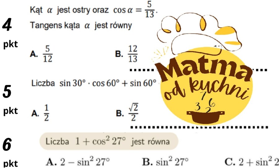 Trygonometria - pewniaki maturalne