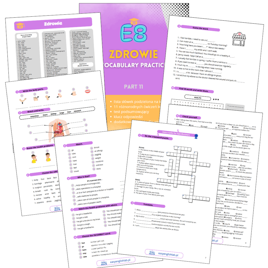 Egzamin Ósmoklasisty. Vocabulary Practice. Dział: Zdrowie