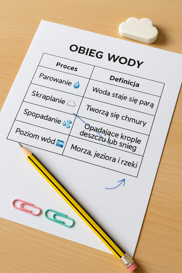 Karta pracy „Cykl obiegu wody”