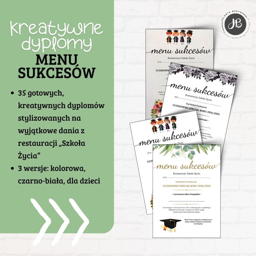 Dyplomy na zakończenie etapu edukacji - Dyplomy na zakończenie roku szkolnego - Kreatywne dyplomy