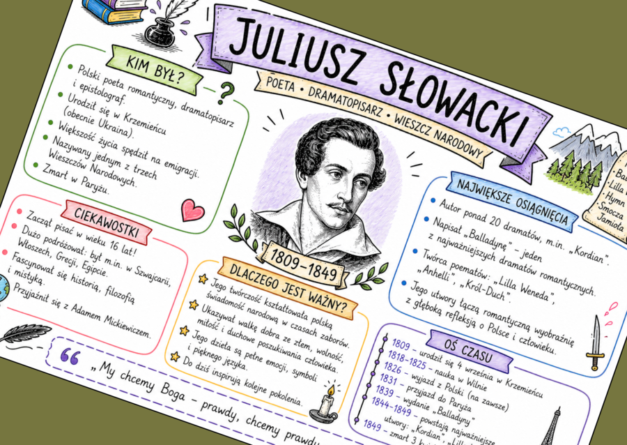 JULIUSZ SŁOWACKI - sketchnotka - "Balladyna"