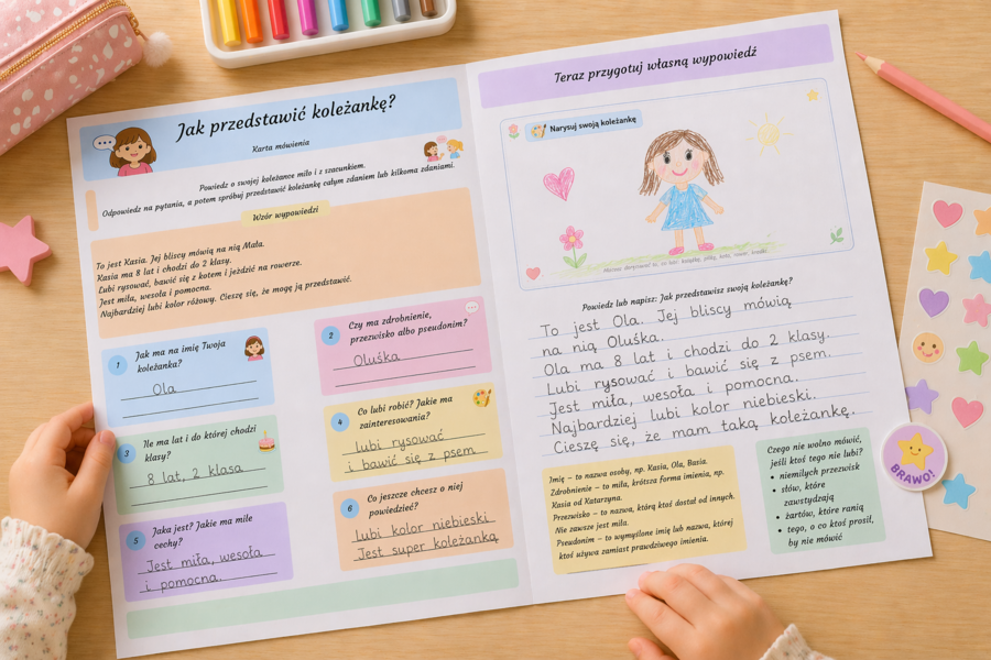 Jak przedstawić koleżankę? – karta mówienia