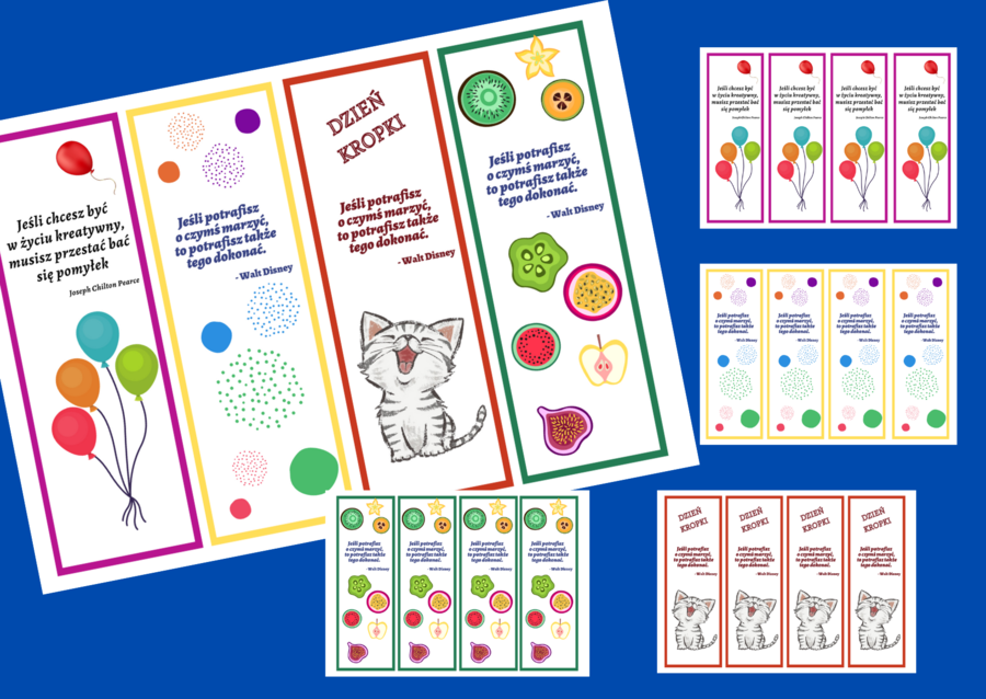 DZIEŃ KROPKI - zakładki do książek - zakładka - kolor - wersja 1