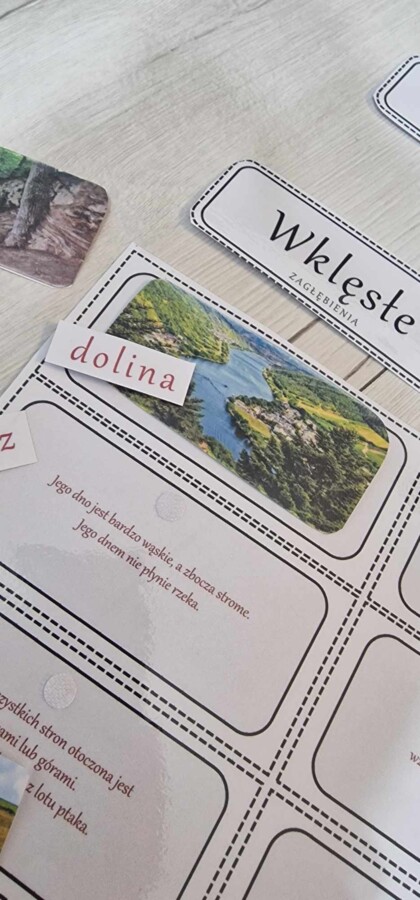 Materiał do zalaminowania/praca w grupach/stacje zadaniowe/układanka/puzzle „Ukształtowanie terenu” w pdf. Przyroda, dział „Poznajemy krajobraz najbliższej okolicy”.