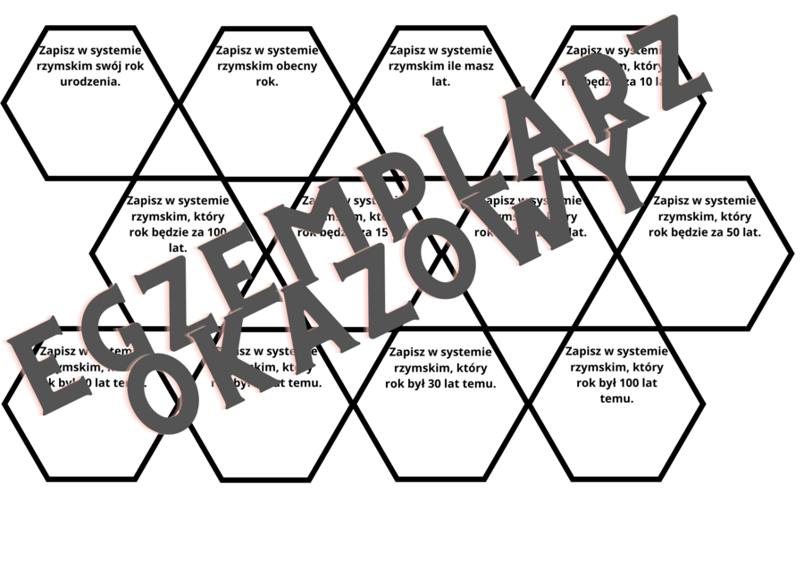 Liczby rzymskie - gra planszowa