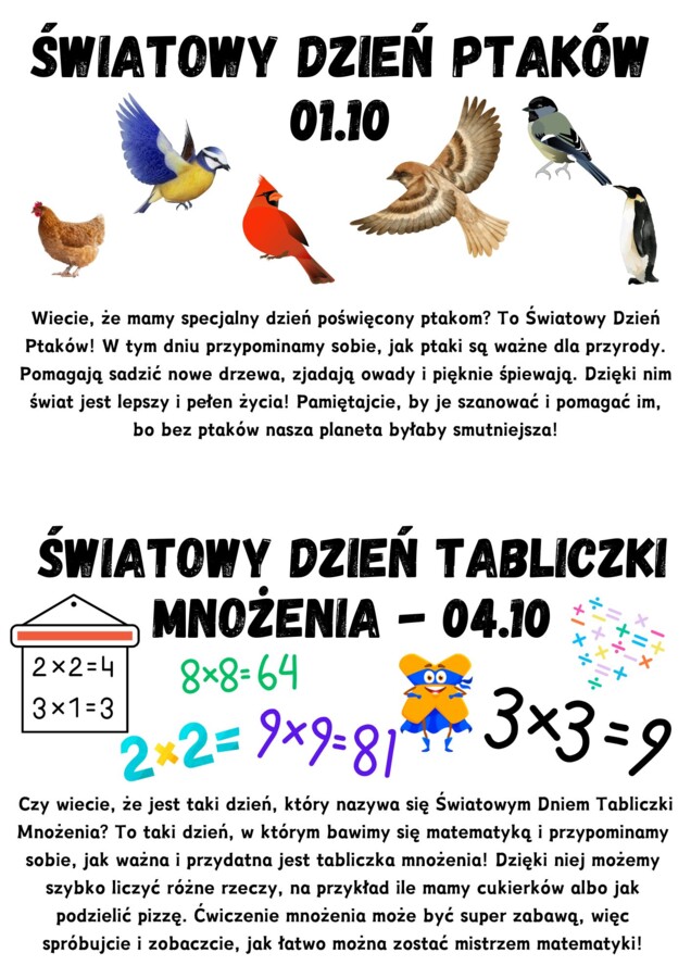 Gazetka na drzwi klasowe – święta nietypowe październik