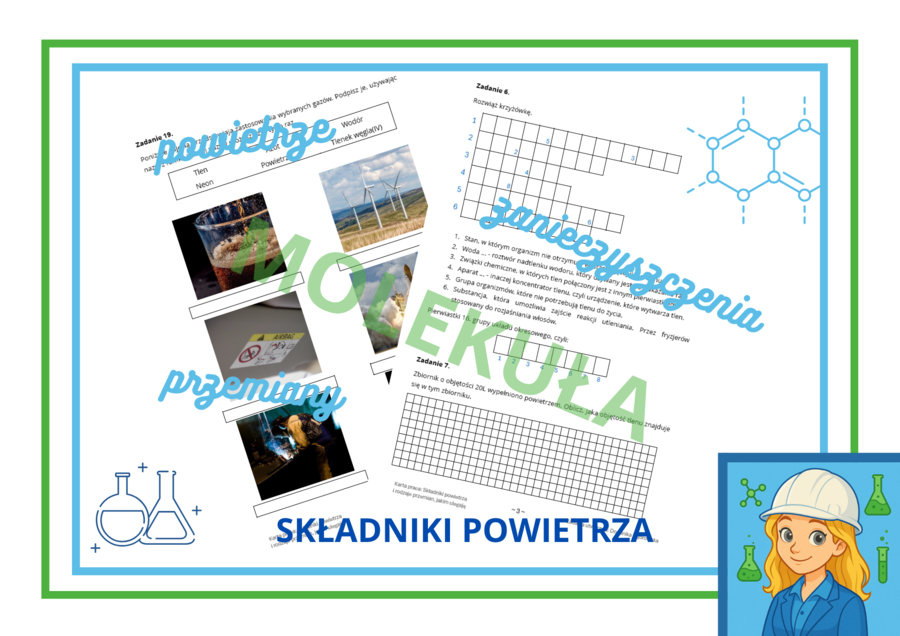Klasa 7 – Chemia. Karty pracy do działu: „Składniki powietrza i rodzaje przemian, jakim ulegają”