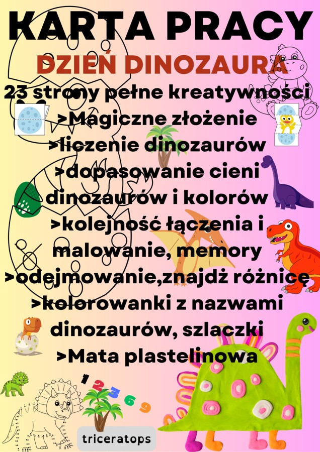Karta pracy Dzień dinozaura.