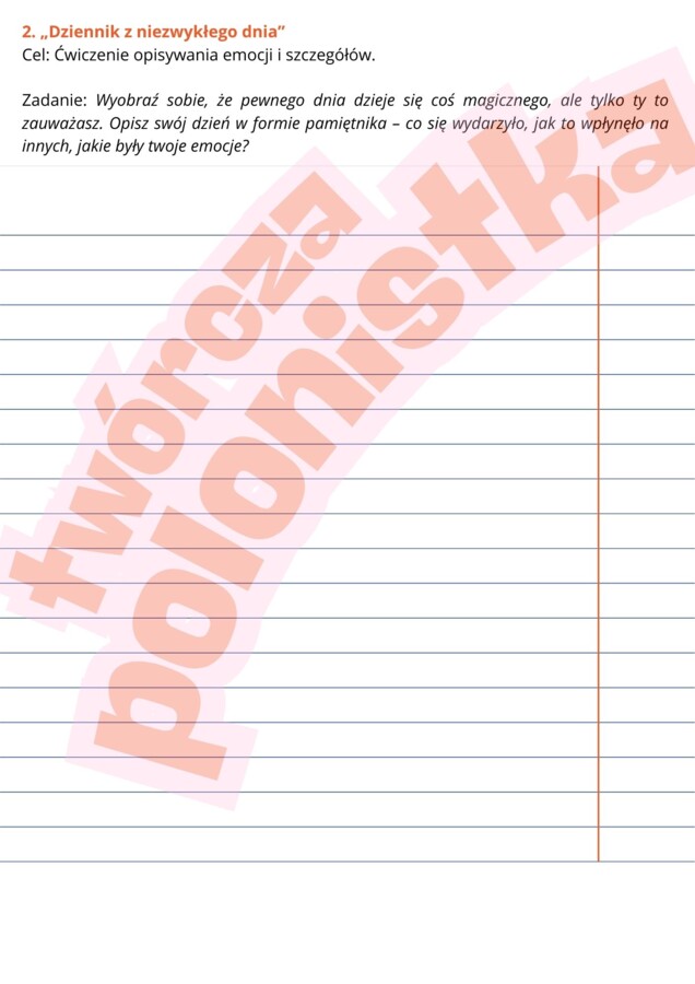 ZESTAW ĆWICZEŃ Z KREATYWNEGO PISANIA