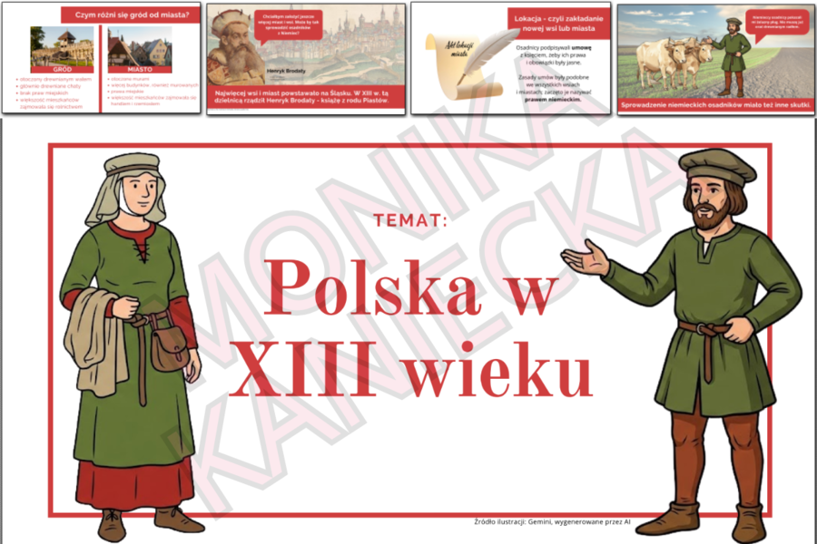 Polska w XIII wieku - prezentacja historia klasa 5
