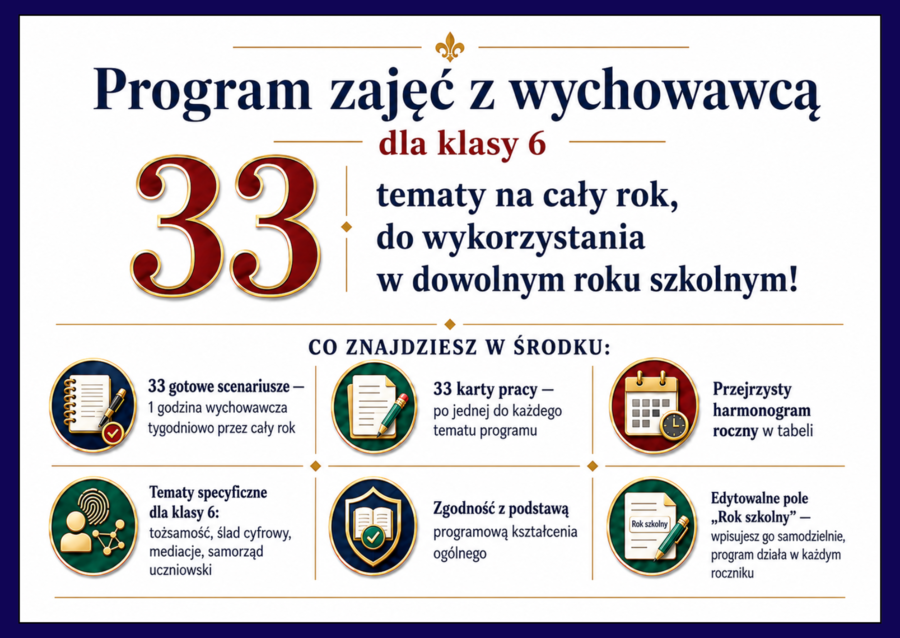 👨‍🏫PROGRAM ZAJĘĆ Z WYCHOWAWCĄ - klasa 6 (edycja uniwersalna) - powrót do szkoły